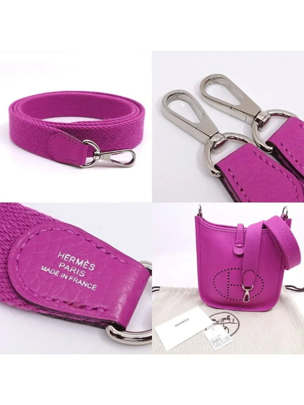 Hermes Evelyne TPM 16 Amazon Magnolia Taurillon Clemence Silver Shoulder Bag
